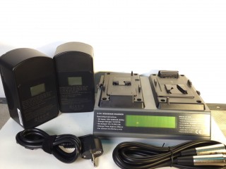 2 V-Mount batteries160W + 1 double fast simultaneous charger VP3-2BP160